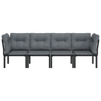 vidaXL 4-tlg. Garten-Lounge-Set Schwarz und Grau Poly Rattan