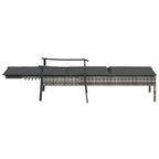 vidaXL Sonnenliege mit Auflage Grau Poly Rattan
