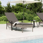vidaXL Sonnenliege mit Auflage Grau Poly Rattan