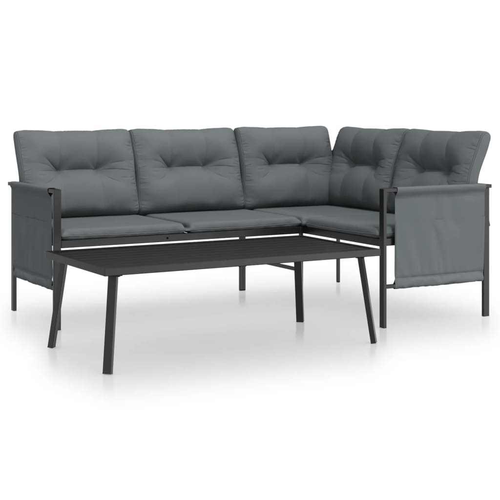 vidaXL 2-tlg. Garten-Lounge-Set Anthrazit Stahl