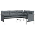 vidaXL Garten-Ecksofa Anthrazit Stahl und Textilene