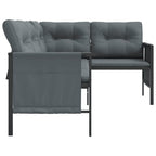 vidaXL Garten-Ecksofa Anthrazit Stahl und Textilene