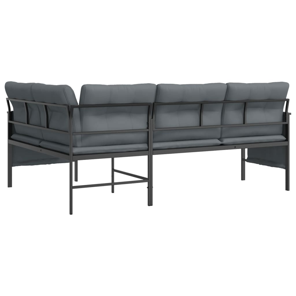 vidaXL Garten-Ecksofa Anthrazit Stahl und Textilene