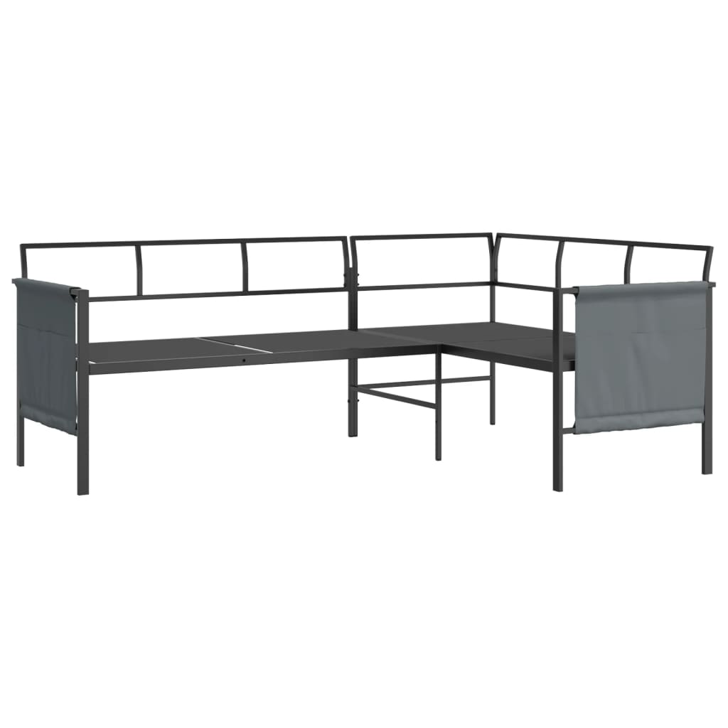 vidaXL Garten-Ecksofa Anthrazit Stahl und Textilene