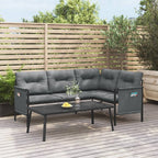vidaXL Garten-Ecksofa Anthrazit Stahl und Textilene