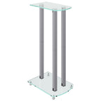 vidaXL Lautsprecher-Ständer 2 Stk. Silbern Hartglas 3 Säulen