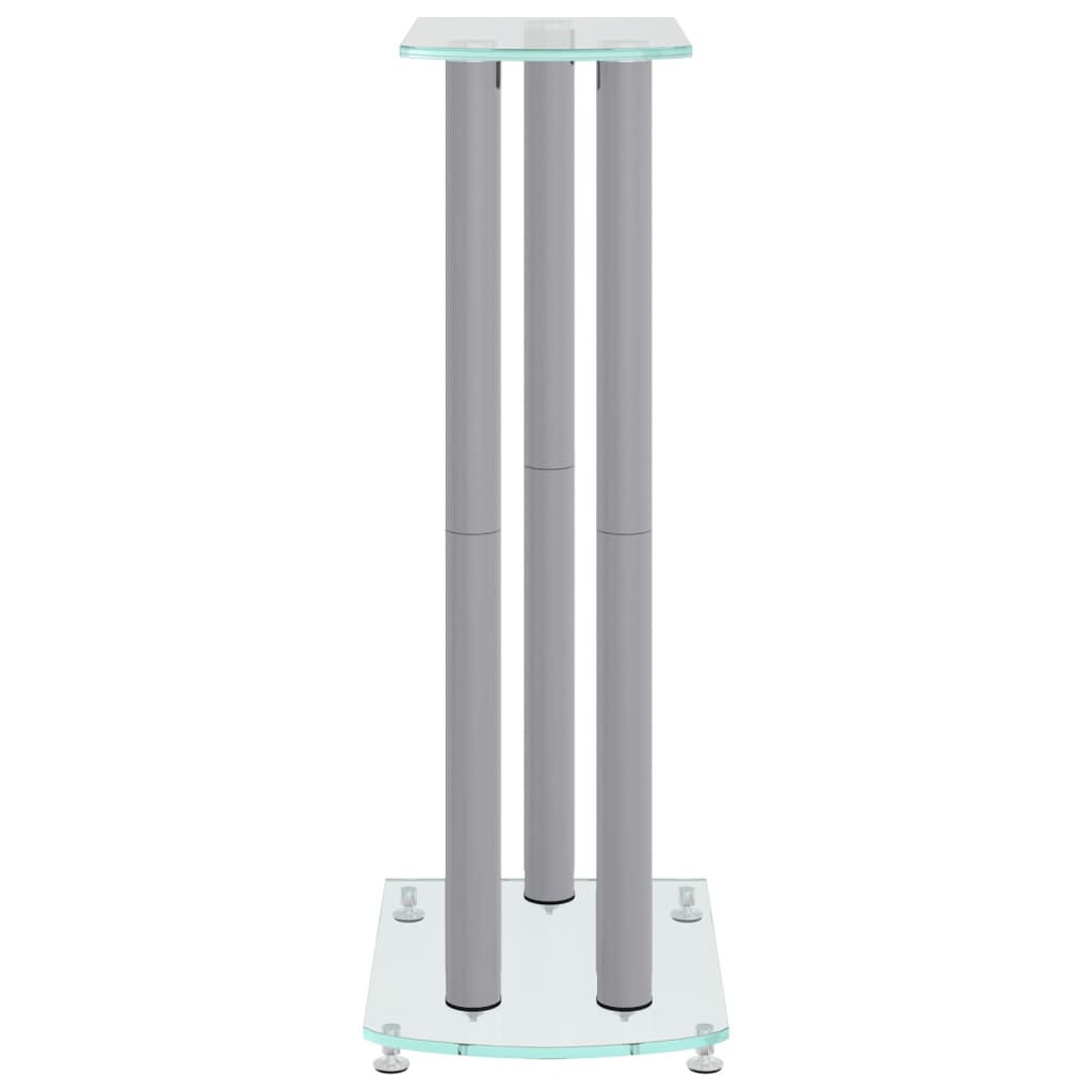 vidaXL Lautsprecher-Ständer 2 Stk. Silbern Hartglas 3 Säulen
