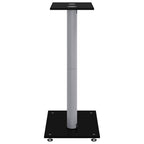 vidaXL Lautsprecher-Ständer 2 Stk. Schwarz & Silbern Hartglas 2 Säulen