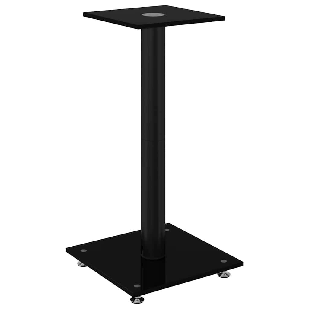 vidaXL Lautsprecher-Ständer 2 Stk. Schwarz Hartglas 1 Säule