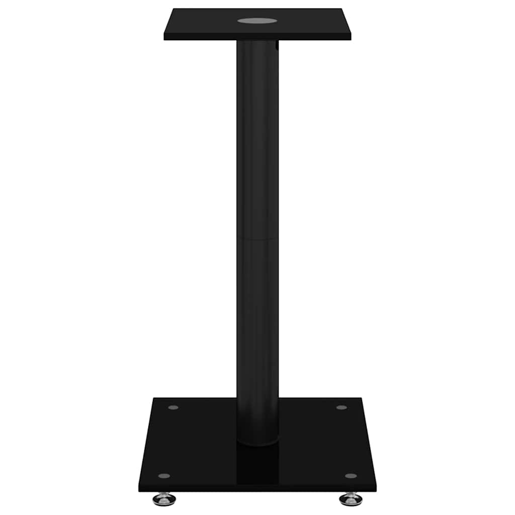 vidaXL Lautsprecher-Ständer 2 Stk. Schwarz Hartglas 1 Säule