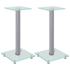 vidaXL Lautsprecher-Ständer 2 Stk. Silbern Hartglas 1 Säule