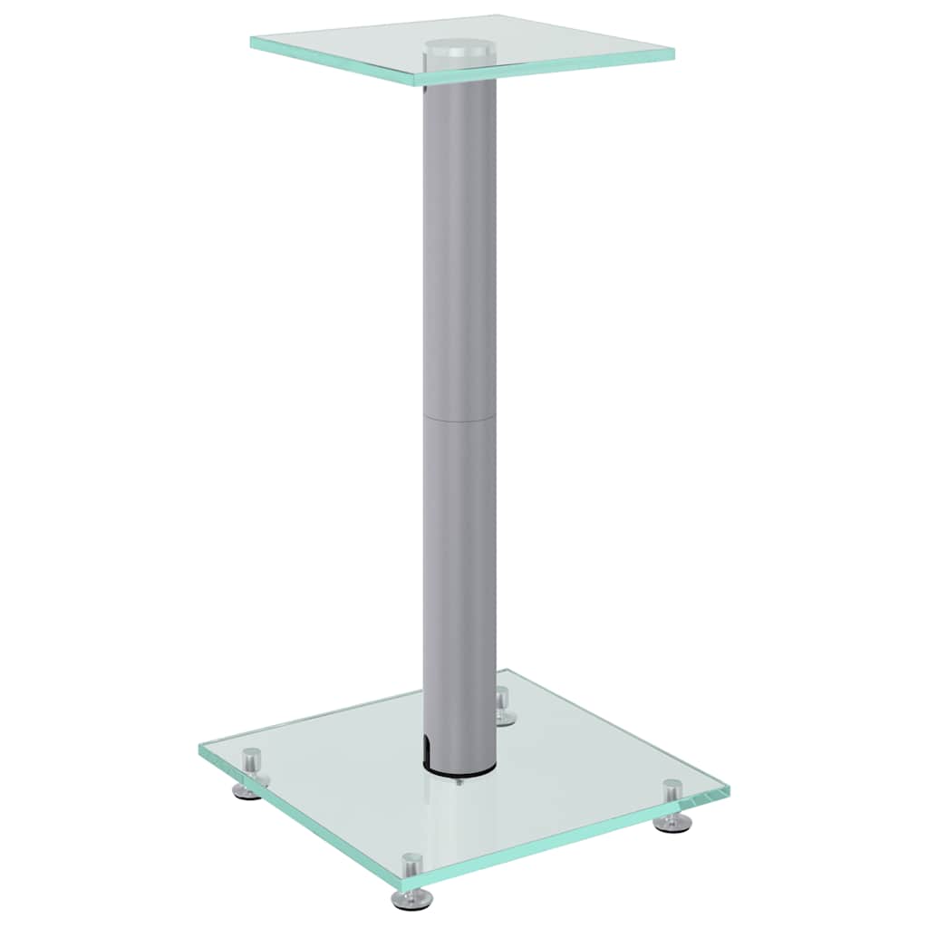 vidaXL Lautsprecher-Ständer 2 Stk. Silbern Hartglas 1 Säule