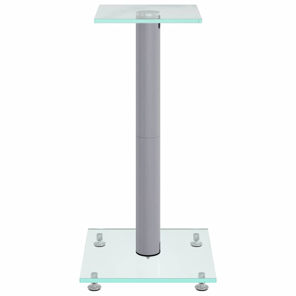 vidaXL Lautsprecher-Ständer 2 Stk. Silbern Hartglas 1 Säule