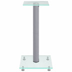 vidaXL Lautsprecher-Ständer 2 Stk. Silbern Hartglas 1 Säule