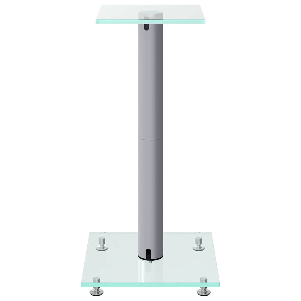vidaXL Lautsprecher-Ständer 2 Stk. Silbern Hartglas 1 Säule