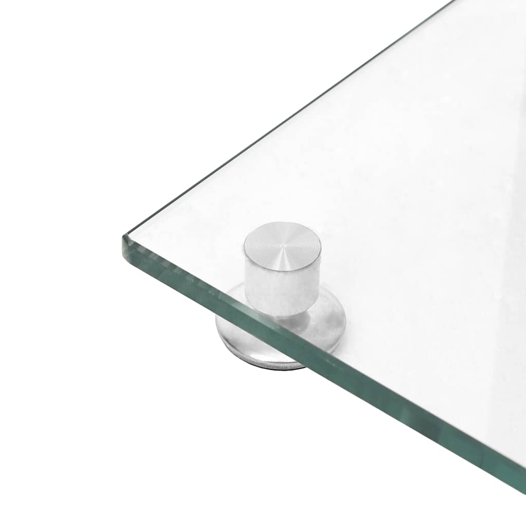 vidaXL Lautsprecher-Ständer 2 Stk. Silbern Hartglas 1 Säule