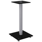 vidaXL Lautsprecher-Ständer 2 Stk. Schwarz & Silbern Hartglas 1 Säule