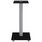 vidaXL Lautsprecher-Ständer 2 Stk. Schwarz & Silbern Hartglas 1 Säule