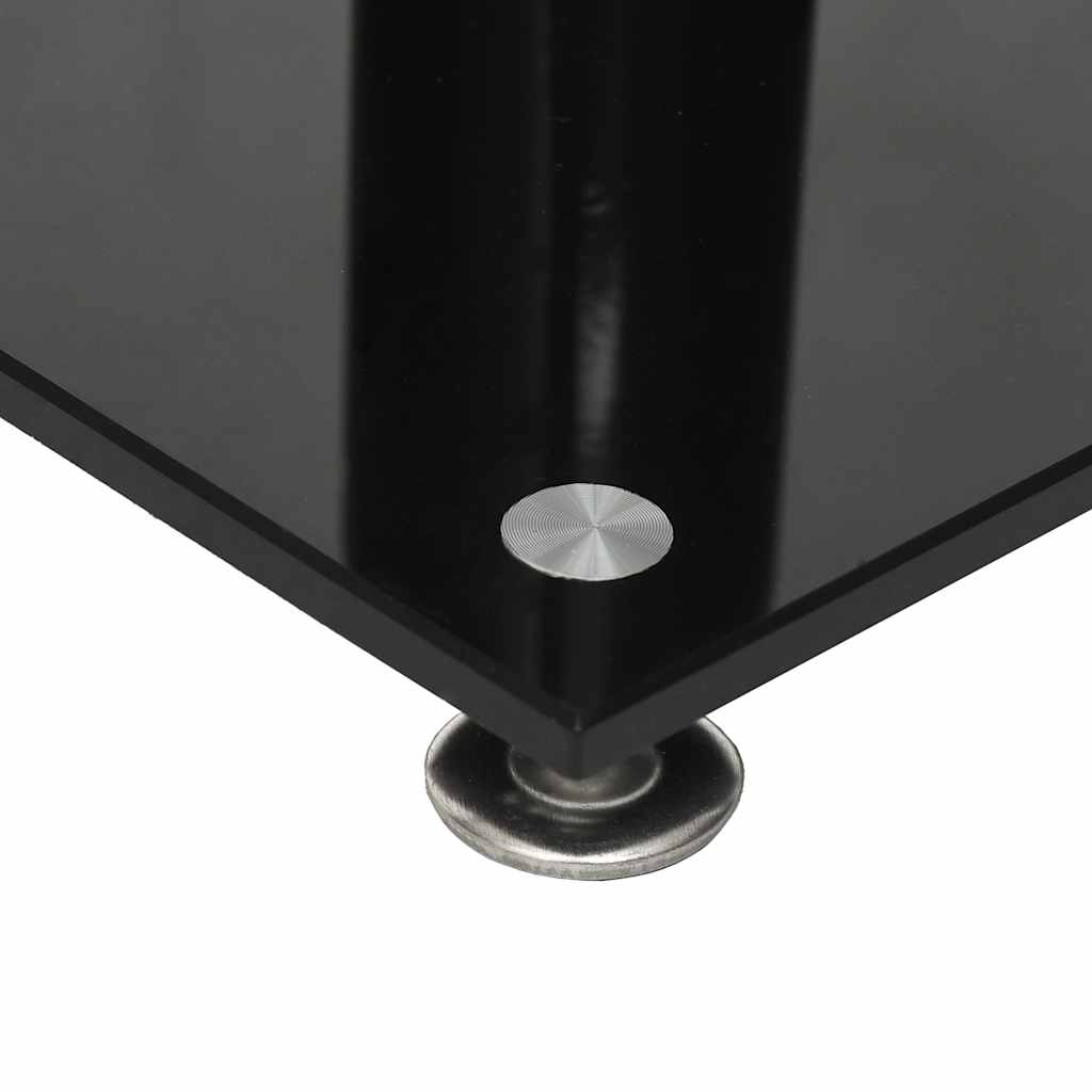 vidaXL Lautsprecher-Ständer 2 Stk. Schwarz & Silbern Hartglas 1 Säule