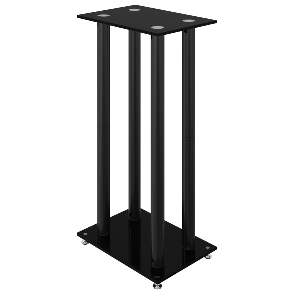 vidaXL Lautsprecher-Ständer 2 Stk. Schwarz Hartglas 4 Säulen