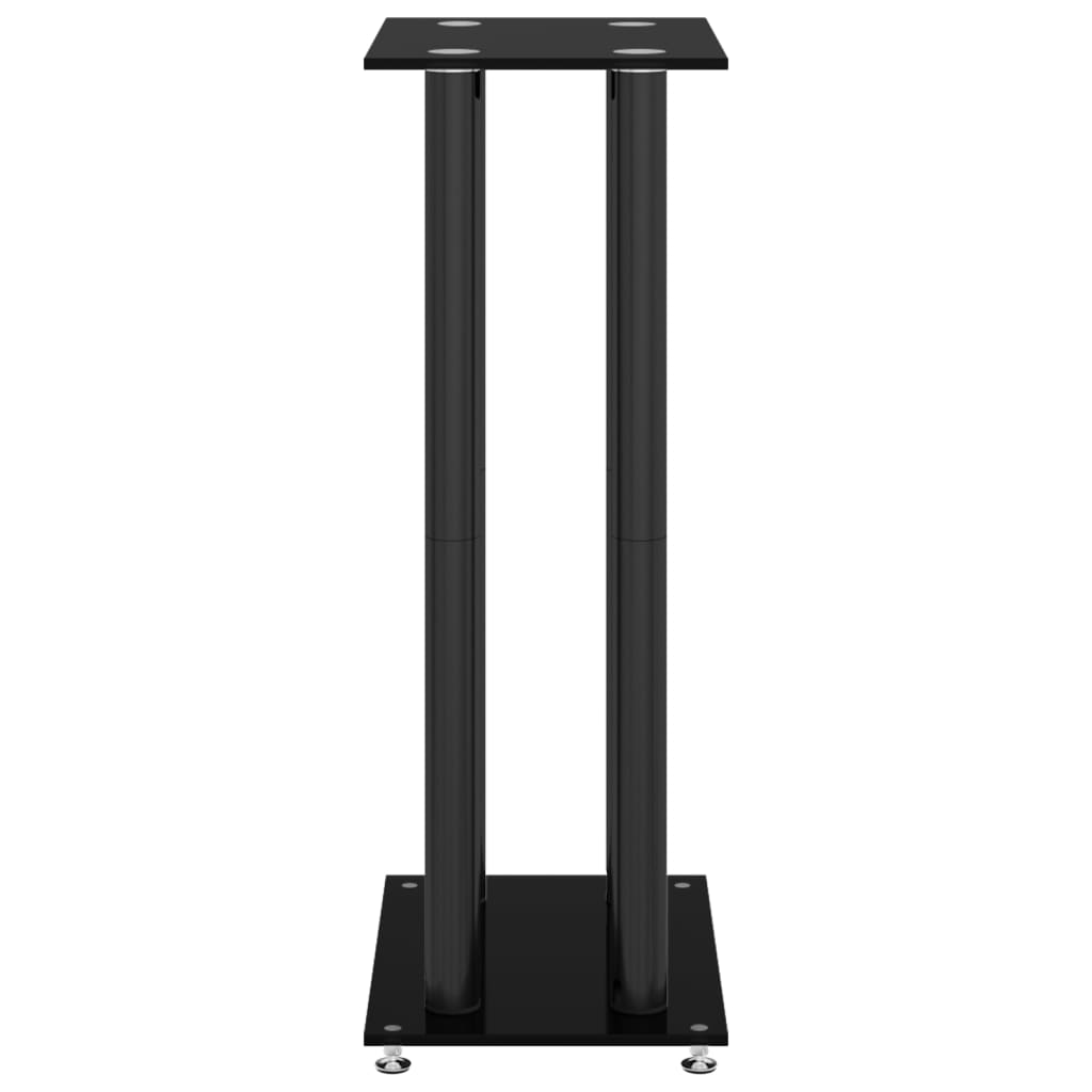 vidaXL Lautsprecher-Ständer 2 Stk. Schwarz Hartglas 4 Säulen