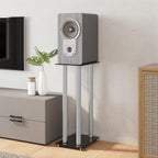 vidaXL Lautsprecher-Ständer 2 Stk. Schwarz & Silbern Hartglas 4 Säulen