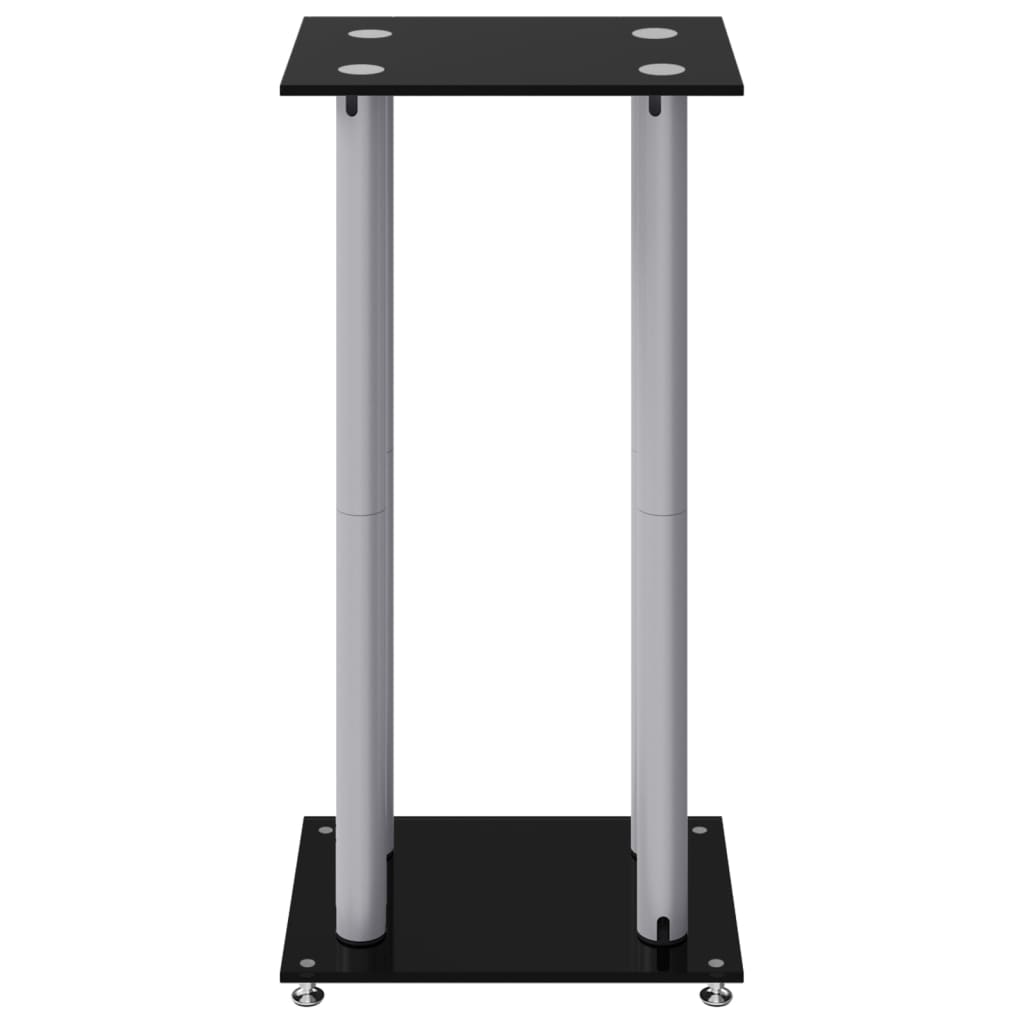vidaXL Lautsprecher-Ständer 2 Stk. Schwarz & Silbern Hartglas 4 Säulen