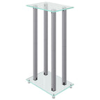 vidaXL Lautsprecher-Ständer 2 Stk. Silbern Hartglas 4 Säulen