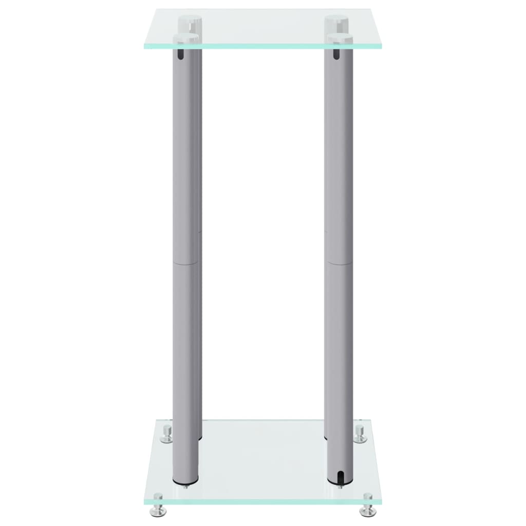 vidaXL Lautsprecher-Ständer 2 Stk. Silbern Hartglas 4 Säulen