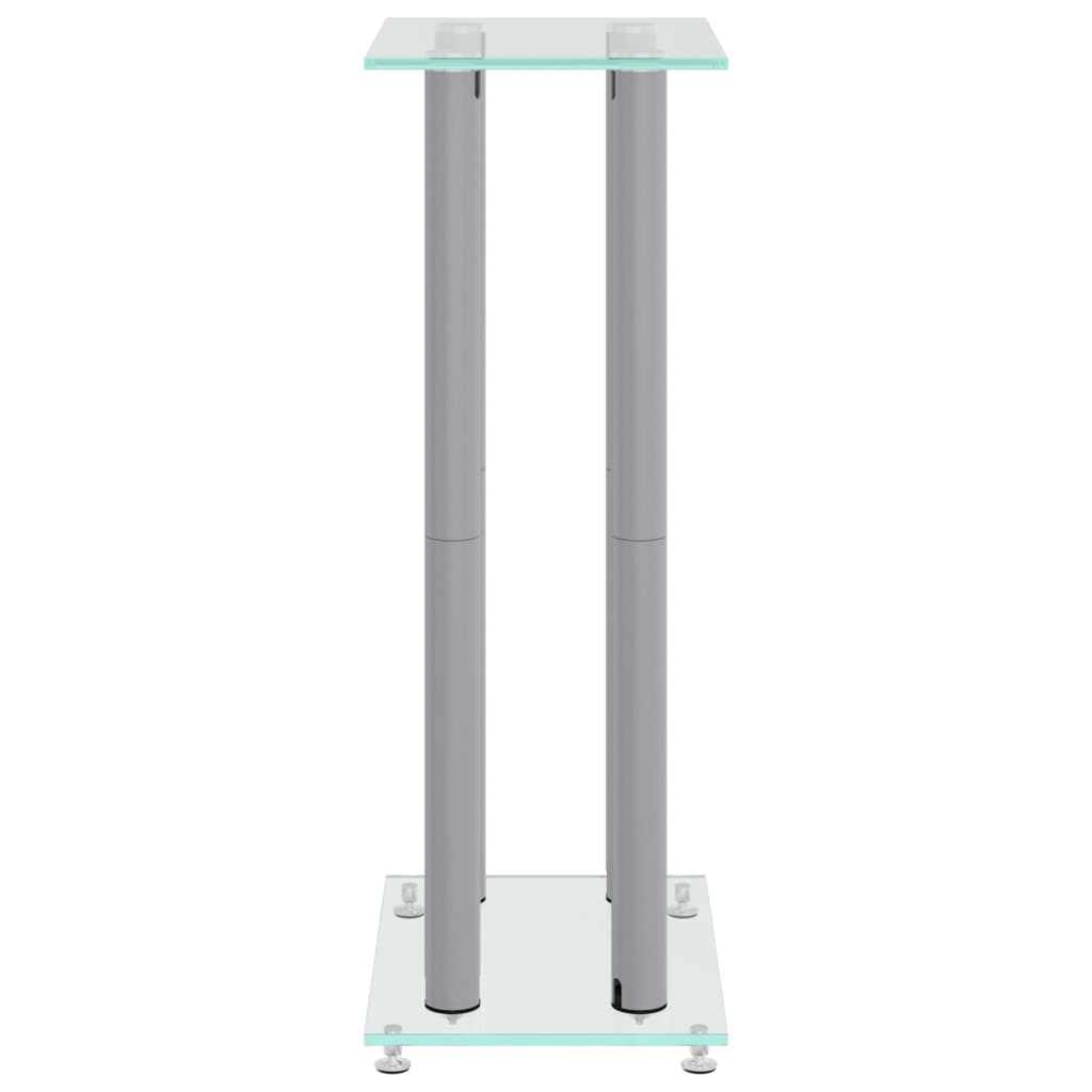 vidaXL Lautsprecher-Ständer 2 Stk. Silbern Hartglas 4 Säulen