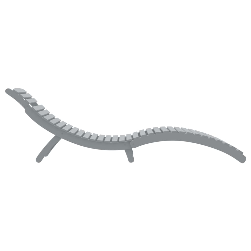 vidaXL Sonnenliege Grau 184x55x64 cm Massivholz Akazie