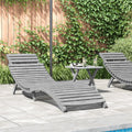 vidaXL Sonnenliege Grau 184x55x64 cm Massivholz Akazie