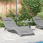 vidaXL Sonnenliege Grau 184x55x64 cm Massivholz Akazie