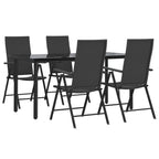 vidaXL 5-tlg. Garten-Essgruppe Schwarz Poly Rattan