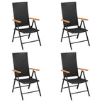 vidaXL 5-tlg. Garten-Essgruppe Schwarz und Braun Poly Rattan