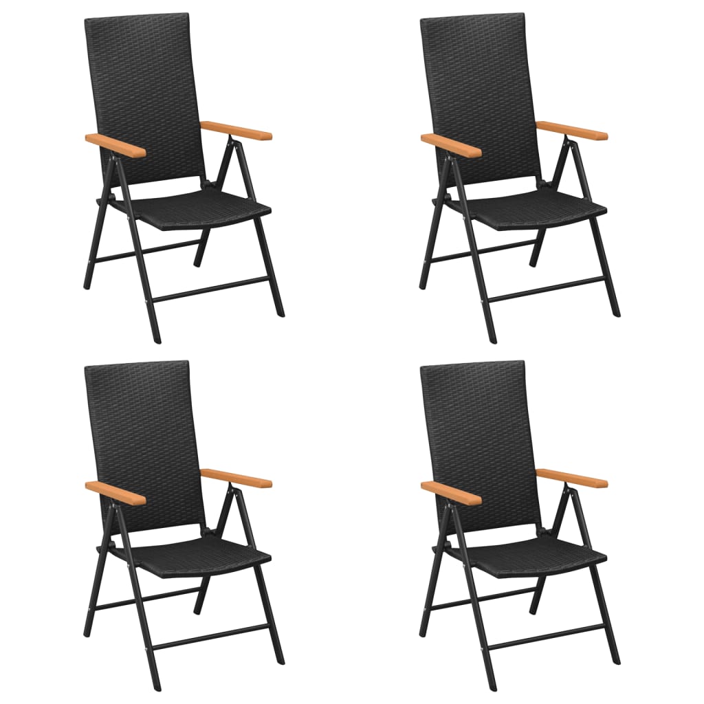 vidaXL 5-tlg. Garten-Essgruppe Schwarz und Braun Poly Rattan