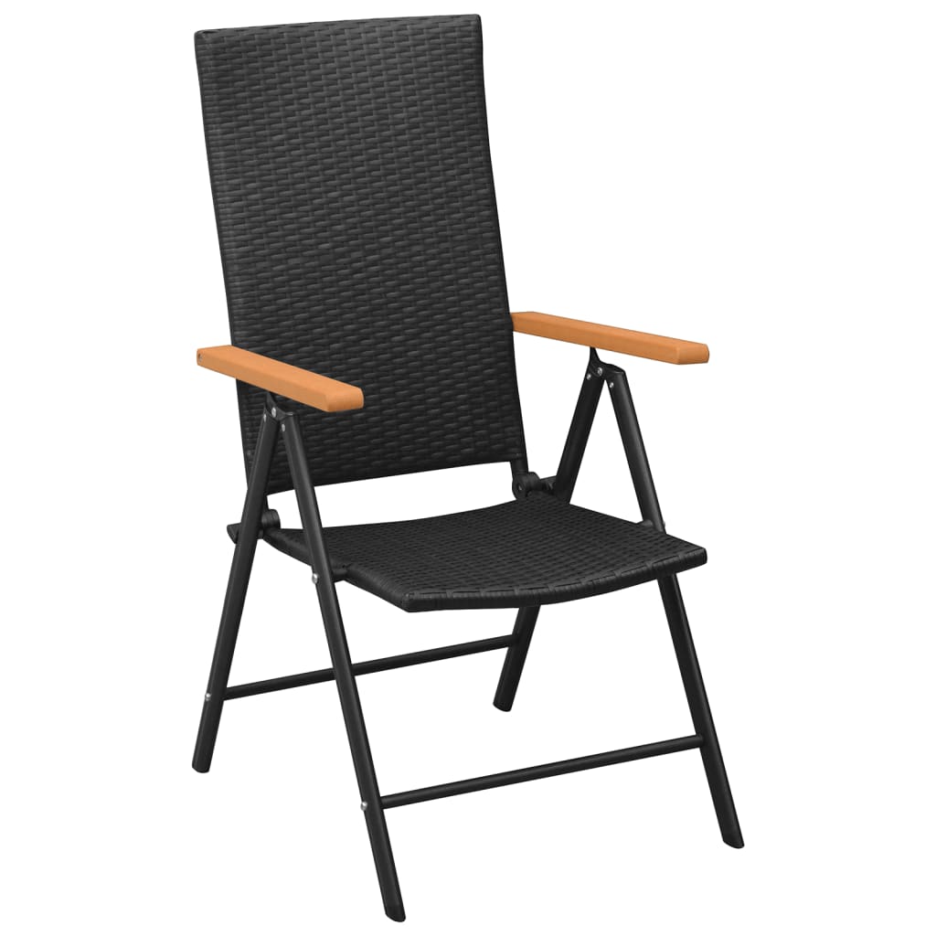 vidaXL 5-tlg. Garten-Essgruppe Schwarz und Braun Poly Rattan