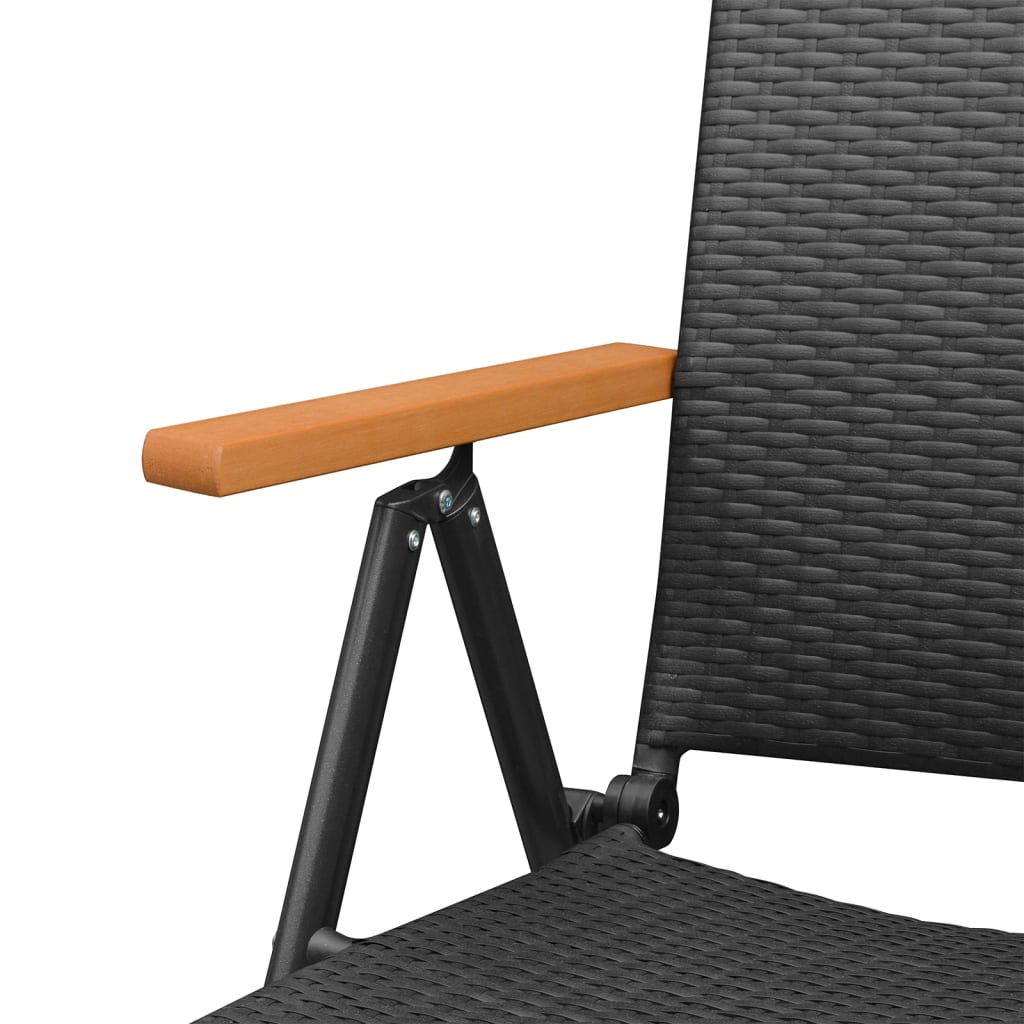 vidaXL 5-tlg. Garten-Essgruppe Schwarz und Braun Poly Rattan