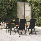 vidaXL 5-tlg. Garten-Essgruppe Schwarz und Braun Poly Rattan
