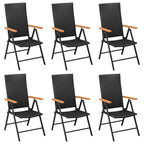 vidaXL 7-tlg. Garten-Essgruppe Schwarz und Braun Poly Rattan