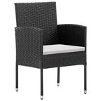vidaXL 5-tlg. Garten-Essgruppe mit Kissen Schwarz Poly Rattan