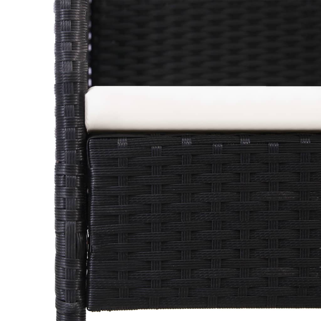 vidaXL 5-tlg. Garten-Essgruppe mit Kissen Schwarz Poly Rattan