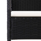 vidaXL 7-tlg. Garten-Essgruppe mit Kissen Schwarz Poly Rattan