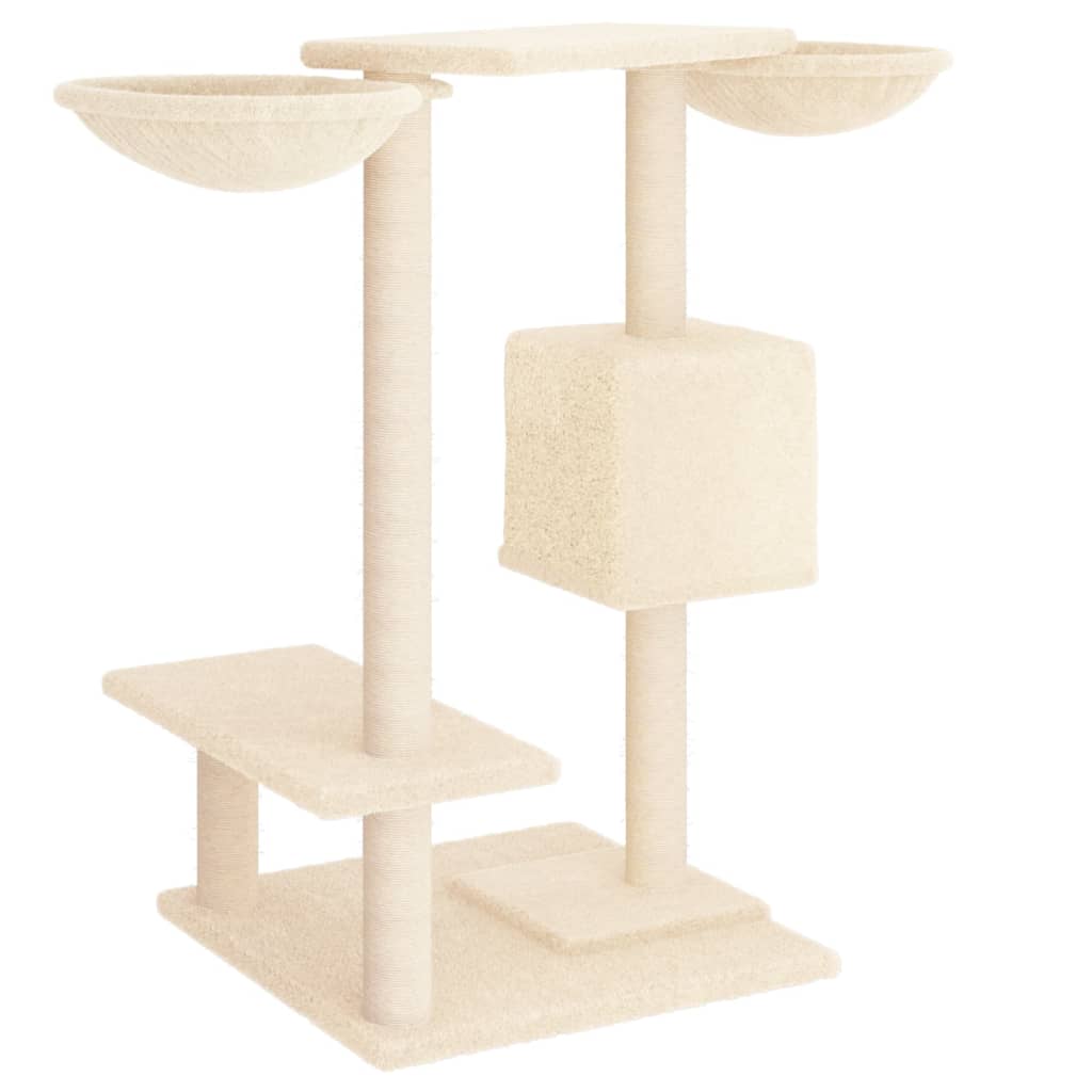 vidaXL Kratzbaum mit Kratzsäulen Creme 82 cm
