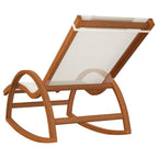 vidaXL Schaukelstuhl Weiß Textilene und Massivholz Pappel