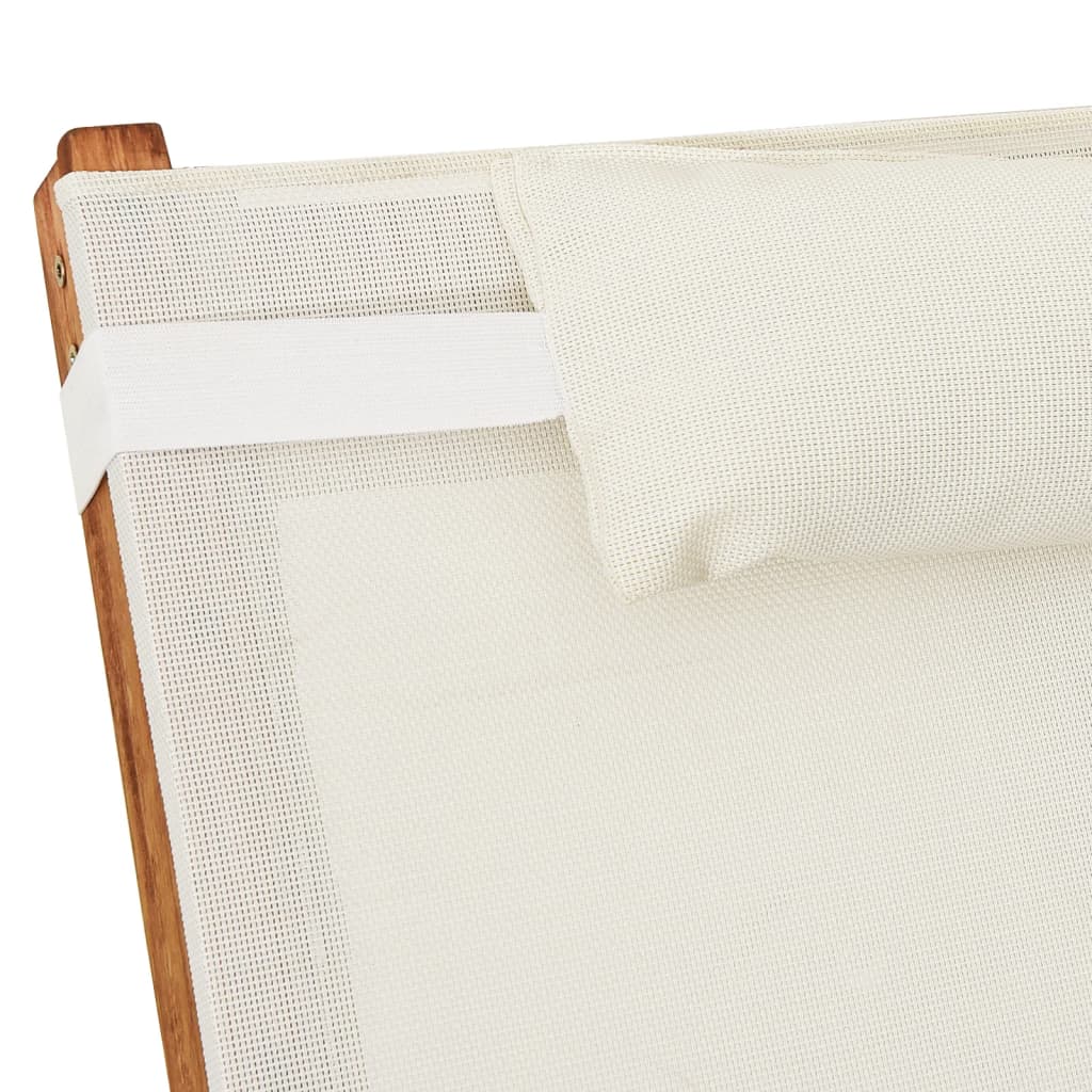 vidaXL Schaukelstuhl Weiß Textilene und Massivholz Pappel
