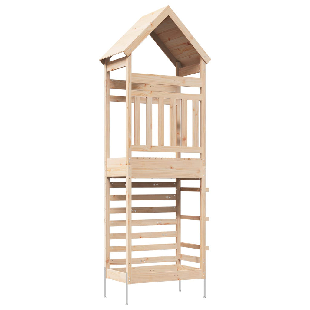 vidaXL Outdoor-Spielturm Natur 53 x 85 x 264 cm Massives Kiefernholz