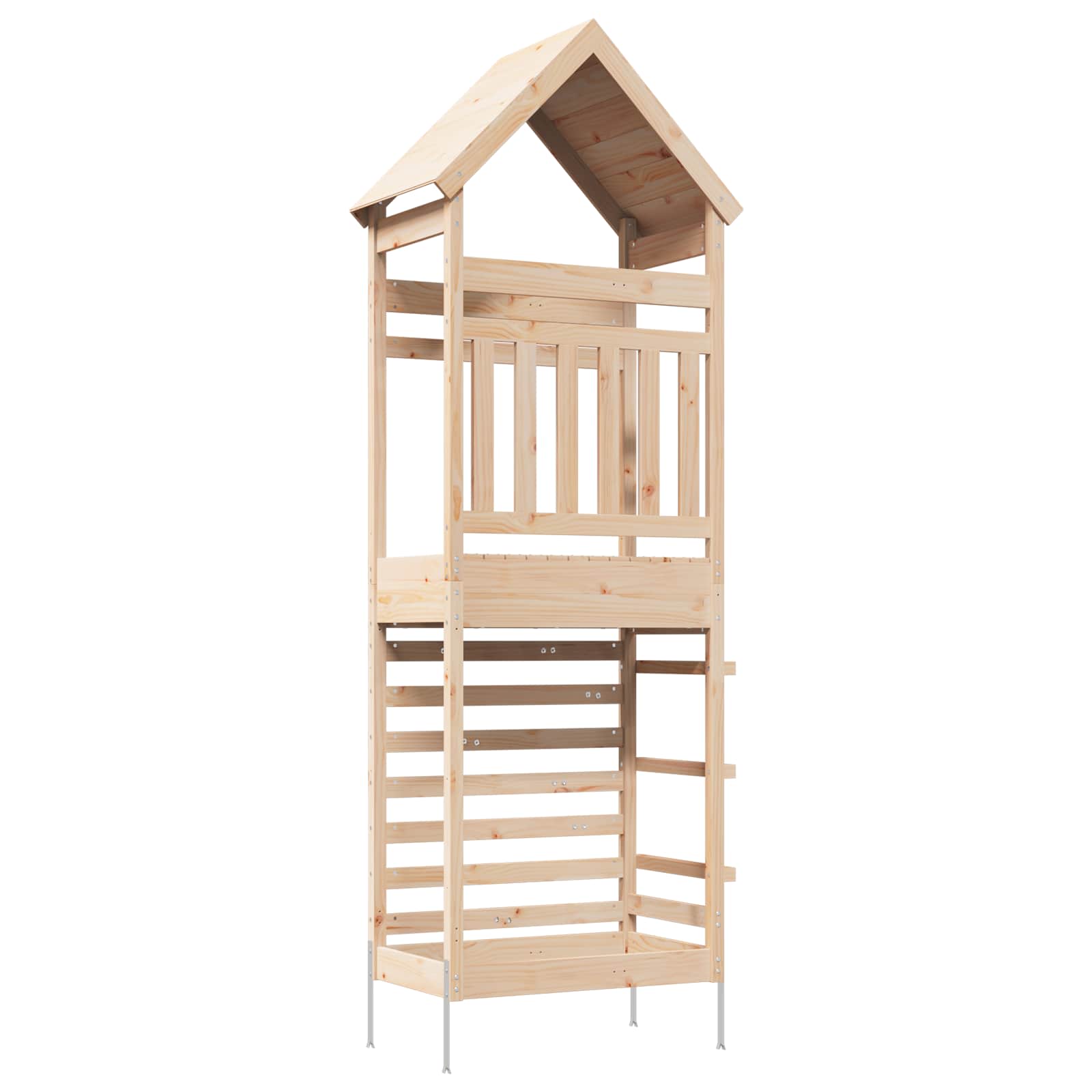 vidaXL Outdoor-Spielturm Natur 53 x 85 x 264 cm Massives Kiefernholz