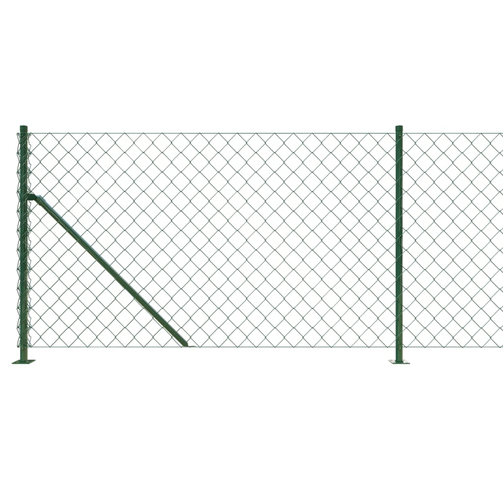 vidaXL Maschendrahtzaun mit Bodenflansch Grün 0,8x10 m