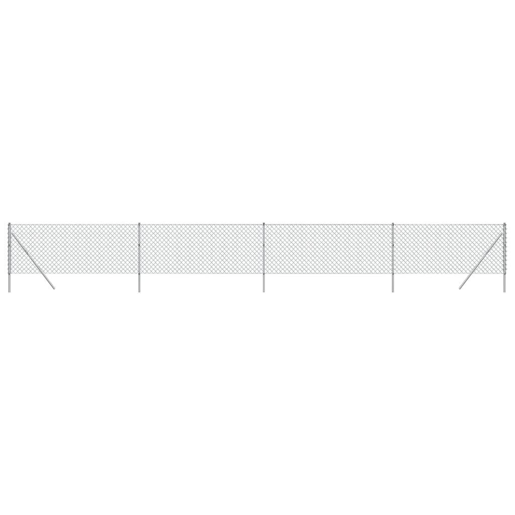 vidaXL Maschendrahtzaun Silbern 1x10 m
